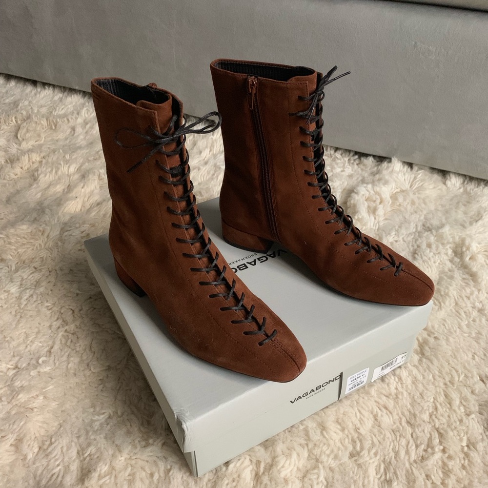 Free People - Vagabond JOYCE Brandy Suede Boots